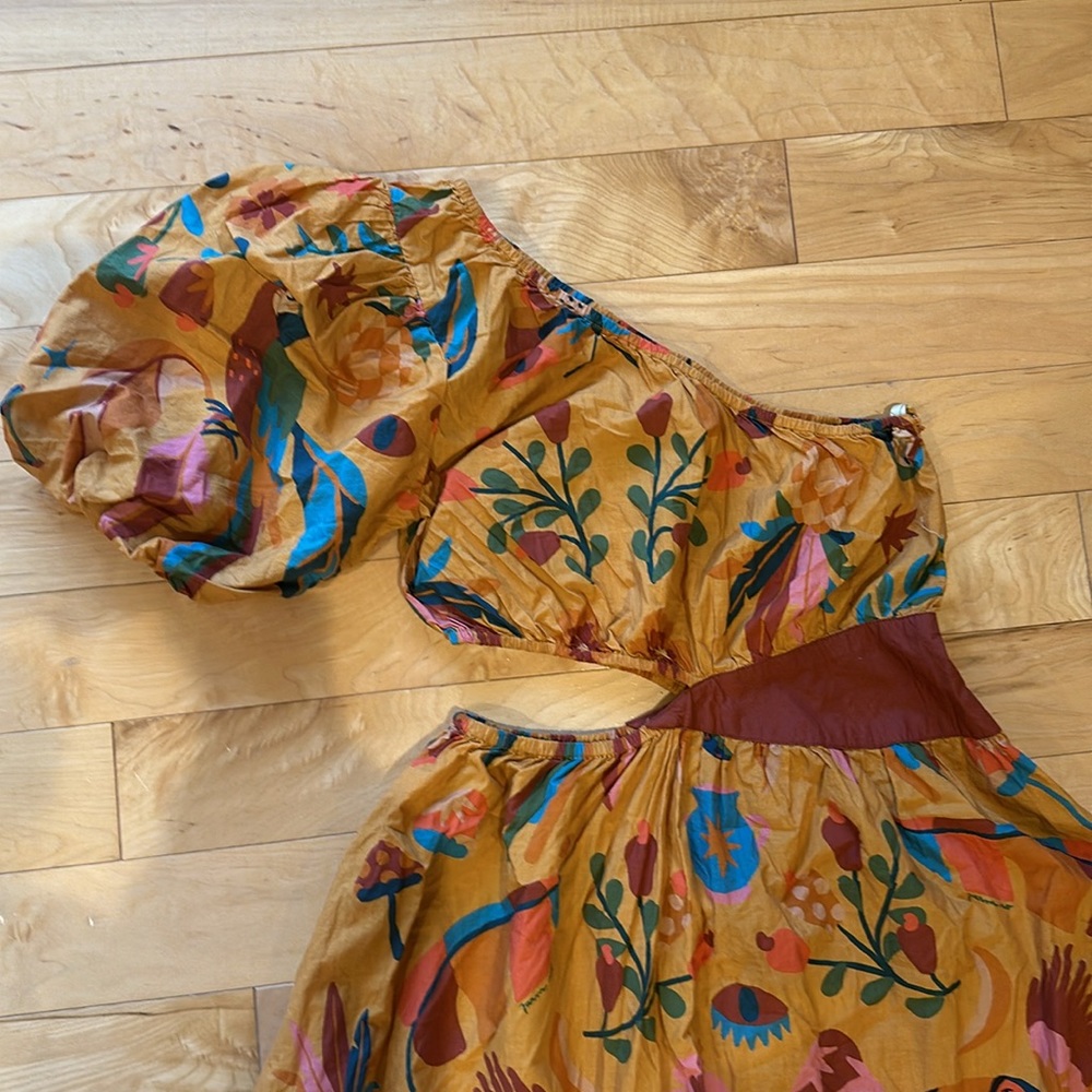 FARM Rio Mustard Multi Floral & Animal Print Maxi Dress - Picture 3 of 8
